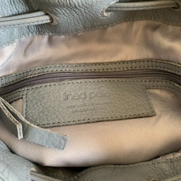 LINEA PELLE Ryan Slate Drawstring Bucket Crossbody Bag Slight Damage PLEASE READ - Picture 8 of 10